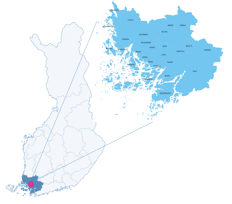 Varsinais-Suomen kartta